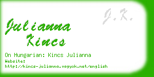 julianna kincs business card